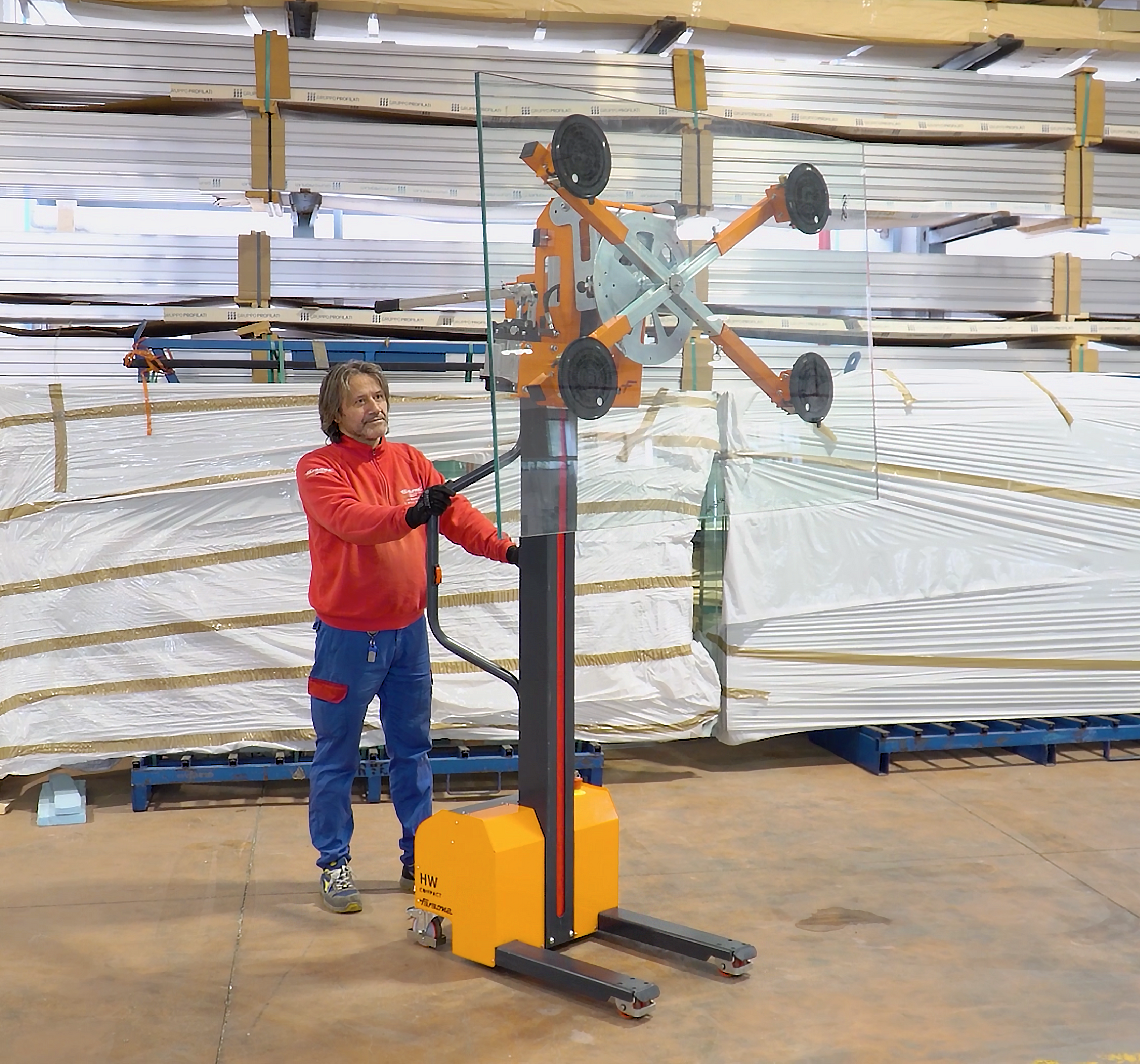 HW.COMPACT VETRO Sollevatore compatto elettrico con kit ventose per il vetro