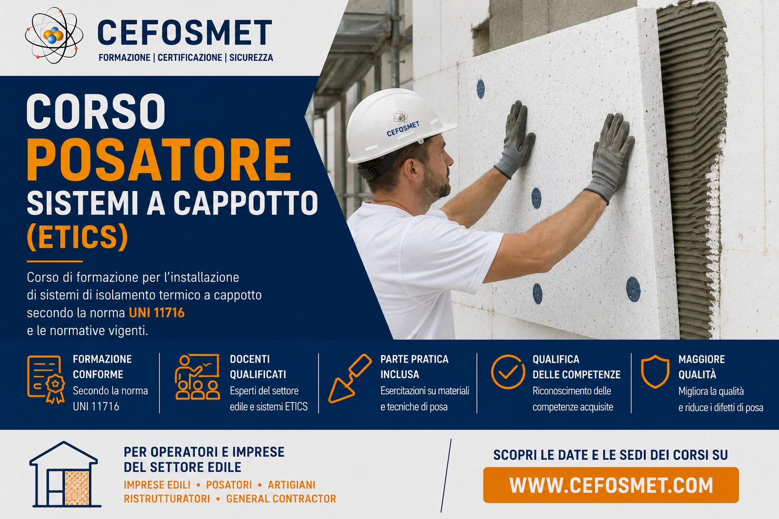Corso Posatore di Sistemi a Cappotto (ETICS) – UNI 11716