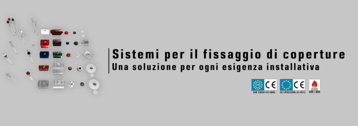 Viti e accessori CERTIFICATI per il fissaggio di coperture